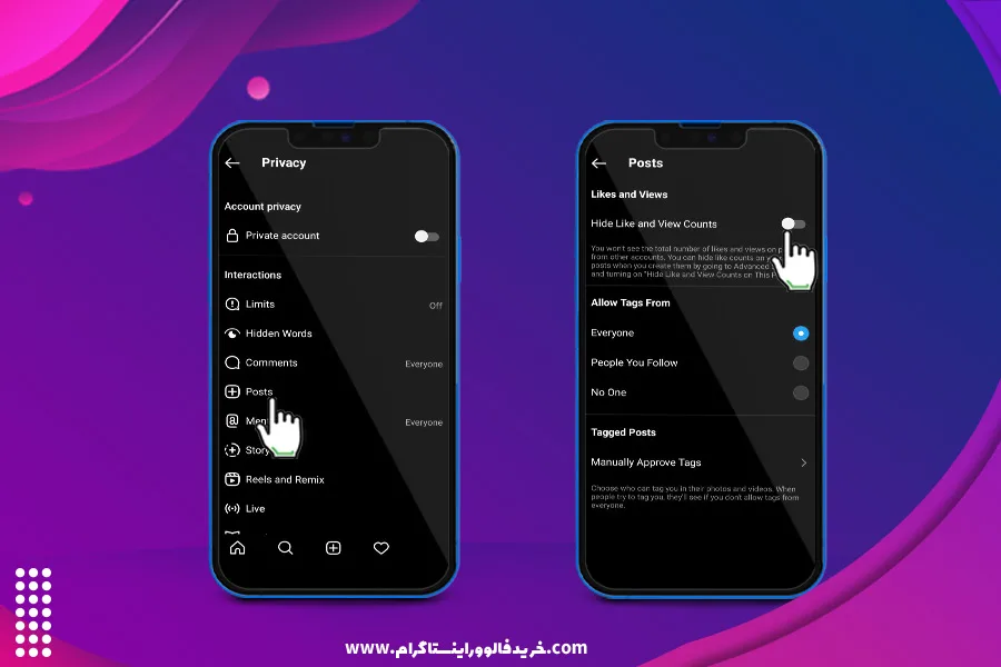 چگونه می‌توان لایک‌ها را در اینستاگرام مخفی نمود؟ 3