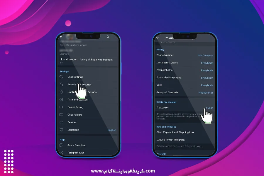 علت حذف خودکار اکانت تلگرام 2