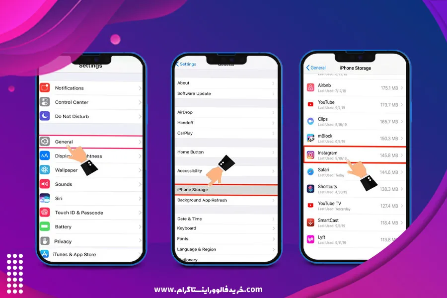 نصب مجدد برنامه اینستاگرام
