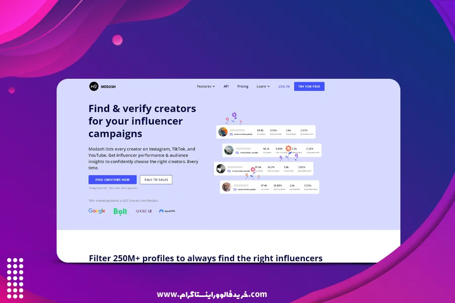 برنامه modash.io