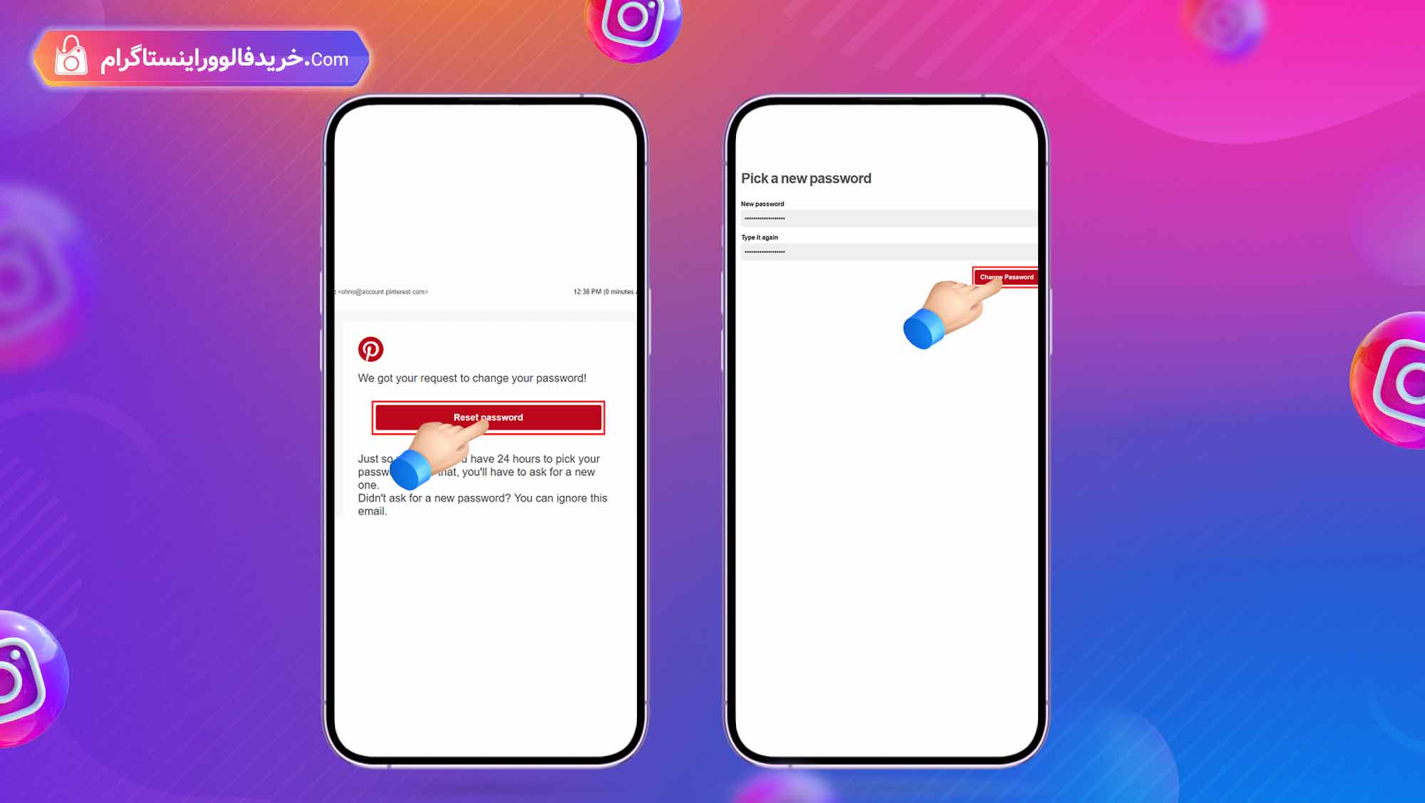 فراموشی و بازیابی پسورد پینترست 2
